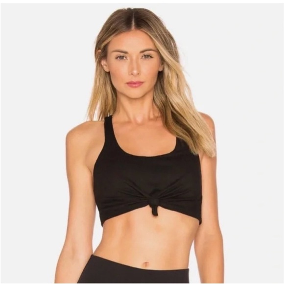 ALO Yoga Tops - ALO Yoga Tie Knot Crop Top Bra Size Small Black wear 2 ways! Excellent condition